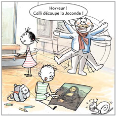 BD'imagier page 11 - Calli, Michipie et Pop sont au Louvre