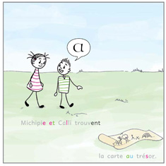 BD'alphabet page 4 - Calli, Michipie trouvent une carte au trésor